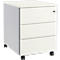 Schäfer Shop Pure mobiele sokkel 333, stalen body, houten front, wielen, afsluitbaar, B 435 x D 565 x H 567 mm, 3 laden, alu wit/wit aluminium