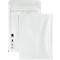 Two white shipping bags. One is open, the other closed. On the left side are symbols and a QR code.
