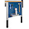 Schäfer Shop Pure Panneau latéral pour tables de travail réglables en hauteur manuellement AST31, trame de trous 38 x 10 mm, jusqu'à 50 kg, acier, bleu gentiane