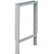 A gray metal frame in the shape of an open rectangle. It has a rectangular base plate and a height-adjustable side.