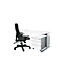 Schäfer Shop Pure Planova Basic Schreibtisch und Rollcontainer 1233, weiß/weißalu 