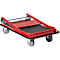 Schäfer Shop Pure Plateauwagen, inklapbare duwbeugel, L 725 x B 475 mm, draagvermogen 150 kg, rood