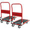Schäfer Shop Pure platformwagen, inklapbare duwbeugel, antislipbekleding, zwenk- en bokwielen, tot 150 kg, L 725 x B 475 x H 835 mm, 2 st.