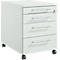 Schäfer Shop Pure Rollcontainer 1233, Utensilienauszug + 3 Schubladen, abschließbar, eckige Metallgriffe, B 434 x T 600 x H 570 mm, lichtgrau/lichtgrau