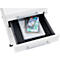 Schäfer Shop Pure Rollcontainer 1233, Utensilienauszug + 3 Schubladen, abschließbar, eckige Metallgriffe, B 434 x T 600 x H 570 mm, weiß/anthrazit