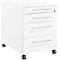 Schäfer Shop Pure Rollcontainer 1233, Utensilienauszug + 3 Schubladen, abschließbar, eckige Metallgriffe, B 434 x T 600 x H 570 mm, weiß/weiß