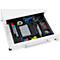Schäfer Shop Pure Rollcontainer 126, Utensilienauszug + 2 Schubladen, abschließbar, eckige Metallgriffe, B 434 x T 600 x H 570 mm, lichtgrau/lichtgrau