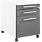 Schäfer Shop Pure Rollcontainer 126, Utensilienauszug + 2 Schubladen, abschließbar, eckige Metallgriffe, B 434 x T 600 x H 570 mm, weiß/anthrazit