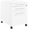 Schäfer Shop Pure Rollcontainer 126, Utensilienauszug + 2 Schubladen, abschließbar, eckige Metallgriffe, B 434 x T 600 x H 570 mm, weiß/weiß