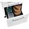 Schäfer Shop Pure Rollcontainer 126, Utensilienauszug + 2 Schubladen, abschließbar, eckige Metallgriffe, B 434 x T 600 x H 570 mm, weiß/weiß