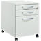 Schäfer Shop Pure Rollcontainer 126, Utensilienauszug + 2 Schubladen, abschließbar, runde Metallgriffe, B 434 x T 600 x H 570 mm, lichtgrau/lichtgrau