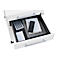 Schäfer Shop Pure Rollcontainer 126, Utensilienauszug + 2 Schubladen, abschließbar, runde Metallgriffe, B 434 x T 600 x H 570 mm, weiß/weiß