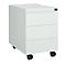 Schäfer Shop Pure Rollcontainer, 3 Schübe, seitliche Griffnut, B 390 x T 590 x H 550 mm, Stahl lichtgrau, abschliessbar