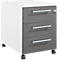 Schäfer Shop Pure Rollcontainer 333, 3 Schubladen, eckige Metallgriffe, abschließbar, B 434 x T 600 x H 570 mm, weiß/anthrazit