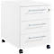 Schäfer Shop Pure Rollcontainer 333, 3 Schubladen, eckige Metallgriffe, abschließbar, B 434 x T 600 x H 570 mm, weiß/weiß