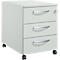 Schäfer Shop Pure Rollcontainer 333, 3 Schubladen, runde Metallgriffe, abschließbar, B 434 x T 600 x H 570 mm, lichtgrau/lichtgrau