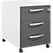Schäfer Shop Pure Rollcontainer 333, 3 Schubladen, runde Metallgriffe, abschließbar, B 434 x T 600 x H 570 mm, weiß/anthrazit