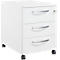 Schäfer Shop Pure Rollcontainer 333, 3 Schubladen, runde Metallgriffe, abschließbar, B 434 x T 600 x H 570 mm, weiß/weiß