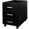 Schäfer Shop Pure Rollcontainer 333, 3 Schübe, abschließbar, Metallgriffe, Feinblech pulverbeschichtet, B 420 x T 600 x H 570 mm, schwarz