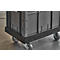 Schäfer Shop Pure Roulettes de transport, norme européenne, jusqu'à 300 kg, avec rebord d'empilage, roues pivotantes, L 610 x l 410 mm, HDPE &amp; TPU, noir profond RAL 9005