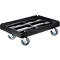 Schäfer Shop Pure Roulettes de transport, norme européenne, jusqu'à 300 kg, avec rebord d'empilage, roues pivotantes, L 610 x l 410 mm, HDPE &amp; TPU, noir profond RAL 9005