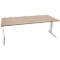 Schäfer Shop Pure Schreibtisch PLANOVA BASIC, Rechteck, C-Fuß, B 2000 x T 1000 x H 717 mm, Eiche/weiß + Kabelkanal