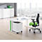 Schäfer Shop Pure Schreibtisch+ Rollcontainer+ Akzentleisten PLANOVA BASIC, weiß/grün
