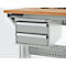 Schäfer Shop Pure Schubladenblock 411, für Arbeitstische AST31, links/rechts montierbar, 2 Schübe, abschliessbar, bis 50 kg, Stahl, lichtgrau/lichtgrau