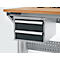 Schäfer Shop Pure Schubladenblock 411, für Arbeitstische AST31, links/rechts montierbar, 2 Schübe, abschliessbar, bis 50 kg, Stahl, weissaluminium/anthrazit