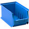 Blaue offene Sichtlagerbox aus Kunststoff für die Organisation von Kleinteilen.