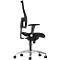 Schäfer Shop Pure Siège de bureau SSI Proline S2, avec accoudoirs, mécanisme synchrone précis, assise spéciale soutien du bassin, noir/noir