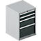 Schäfer Shop Pure SSI SCHÄFER armoire à tiroirs 27-27, 4 tiroirs, jusqu'à 200 kg, L 564 x P 572 x H 800 mm, gris anthracite / aluminium blanc