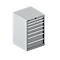 Schäfer Shop Pure SSI SCHÄFER armoire à tiroirs 27-27, 7 tiroirs, jusqu'à 200 kg, L 564 x P 572 x H 850 mm, aluminium blanc / aluminium blanc
