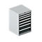 Schäfer Shop Pure SSI SCHÄFER armoire à tiroirs 27-27, 7 tiroirs, jusqu'à 200 kg, L 564 x P 572 x H 850 mm, gris anthracite / aluminium blanc