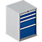 Schäfer Shop Pure SSI SCHÄFER ladekast 27-27, 4 laden, tot 200 kg, B 564 x D 572 x H 800 mm, gentiaanblauw/wit aluminium