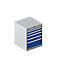 Schäfer Shop Pure SSI SCHÄFER ladekast 27-27, 6 laden, tot 200 kg, B 564 x D 572 x H 700 mm, gentiaanblauw/wit aluminium.