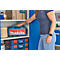 Schäfer Shop Pure Stahlschrank, Stahl, abschließbar, T 400 x H 1935 x B 950 mm, 5 OH, lichtgrau/enzianblau