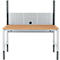 Schäfer Shop Pure Structure de table pour tables de travail AST31, 2 x colonnes de montage, 1 x paroi perforée, L 1500 x H 1035 mm, acier, gris anthracite/aluminium blanc