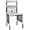 Schäfer Shop Pure Structure de table pour tables de travail AST31, 2 x colonnes de structure, 1 x paroi perforée, L 750 x H 1035 mm, acier, gris anthracite/gris clair