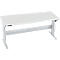 Schäfer Shop Pure Table de travail AST31, réglage électrique de la hauteur, plateau en mélamine, pied en T, jusqu'à 400 kg, L 2000 x P 800 x H 725-1155 mm, blanc-aluminium/gris clair
