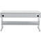 Schäfer Shop Pure Table de travail AST31, réglage électrique de la hauteur, plateau en mélamine, pied en T, jusqu'à 400 kg, L 2000 x P 800 x H 725-1155 mm, blanc-aluminium/gris clair