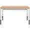 Schäfer Shop Pure Table de travail AST31, réglage manuel de la hauteur, plateau en multiplex, 4 pieds, jusqu'à 500 kg, L 1500 x P 800 x H 805-1035 mm, gris clair/hêtre