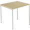 Schäfer Shop Pure Table en tube d'acier, carrée, pied en tube carré, L 800 x P 800 x H 720 mm, érable/aluminium blanc