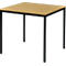Schäfer Shop Pure Table en tube d'acier, carrée, pied en tube carré, L 800 x P 800 x H 720 mm, hêtre/noir