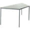 Schäfer Shop Pure Table en tube d'acier, forme trapèz, pied en tube carré, L 1600 x P 690 zéro x H 720 mm, gris clair/aluminium blanc