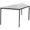 Schäfer Shop Pure Table en tube d'acier, forme trapèz, pied en tube carré, L 1600 x P 690 zero x H 720 mm, gris clair/noir