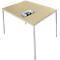 Schäfer Shop Pure Table en tube d'acier, rectangulaire, pied en tube carré, L 1200 x P 800 x H 720 mm, érable/aluminium blanc
