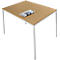 Schäfer Shop Pure Table en tube d'acier, rectangulaire, pied en tube carré, L 1200 x P 800 x H 720 mm, hêtre/aluminium blanc