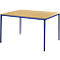 Schäfer Shop Pure Table en tube d'acier, rectangulaire, pied en tube carré, L 1200 x P 800 x H 720 mm, hêtre/bleu gentiane