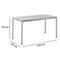 Schäfer Shop Pure Table en tube d'acier, rectangulaire, pied en tube carré, L 1400 x P 700 zéro x H 720 mm, gris clair/gris clair